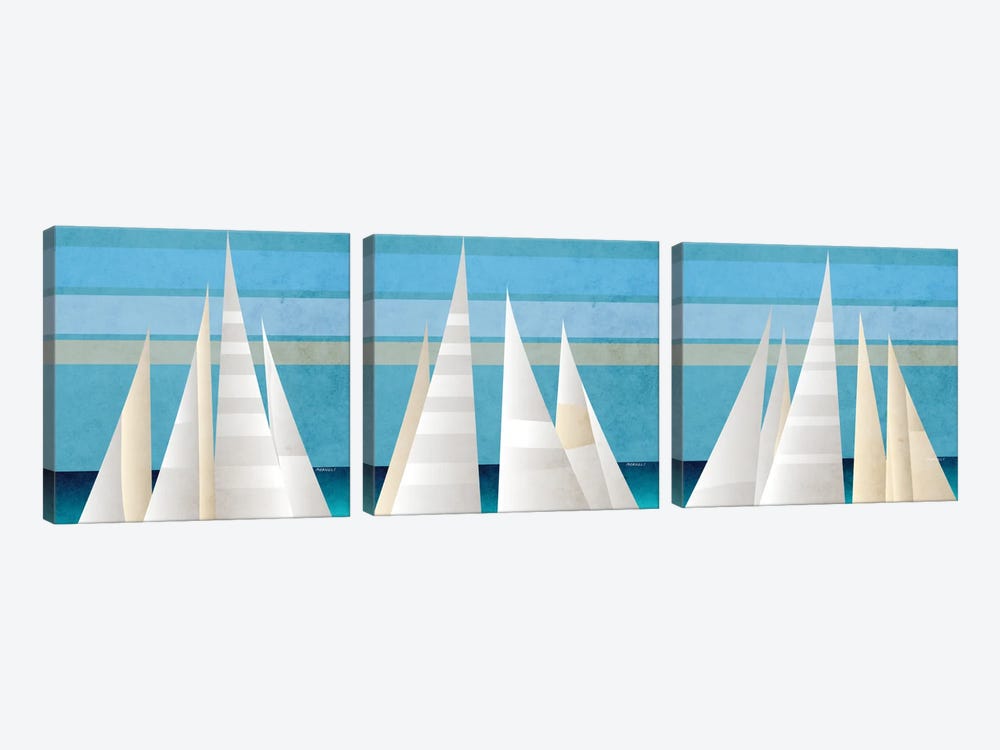 Main Sail Harbor Triptych by Dan Meneely 3-piece Canvas Art