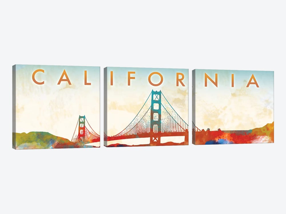 California Golden Gate by Dan Meneely 3-piece Canvas Artwork