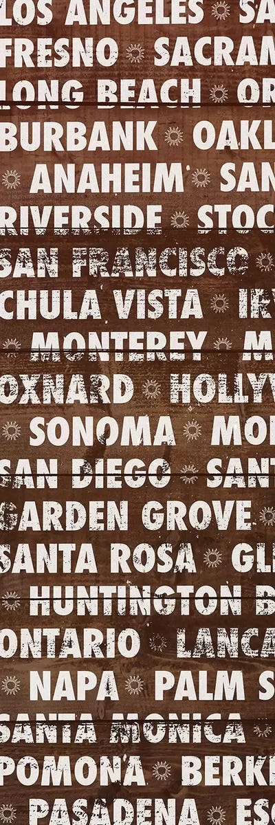 California Wood Type by Dan Meneely canvas print