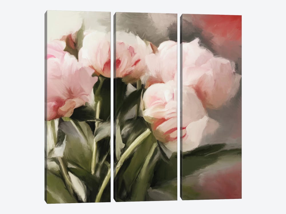 Floral Arrangement I by Dan Meneely 3-piece Canvas Print