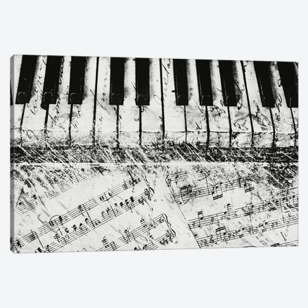 Black & White Piano Keys Canvas Print #DAM65} by Dan Meneely Canvas Wall Art