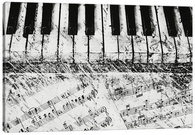 Black & White Piano Keys Canvas Art Print - Piano Art