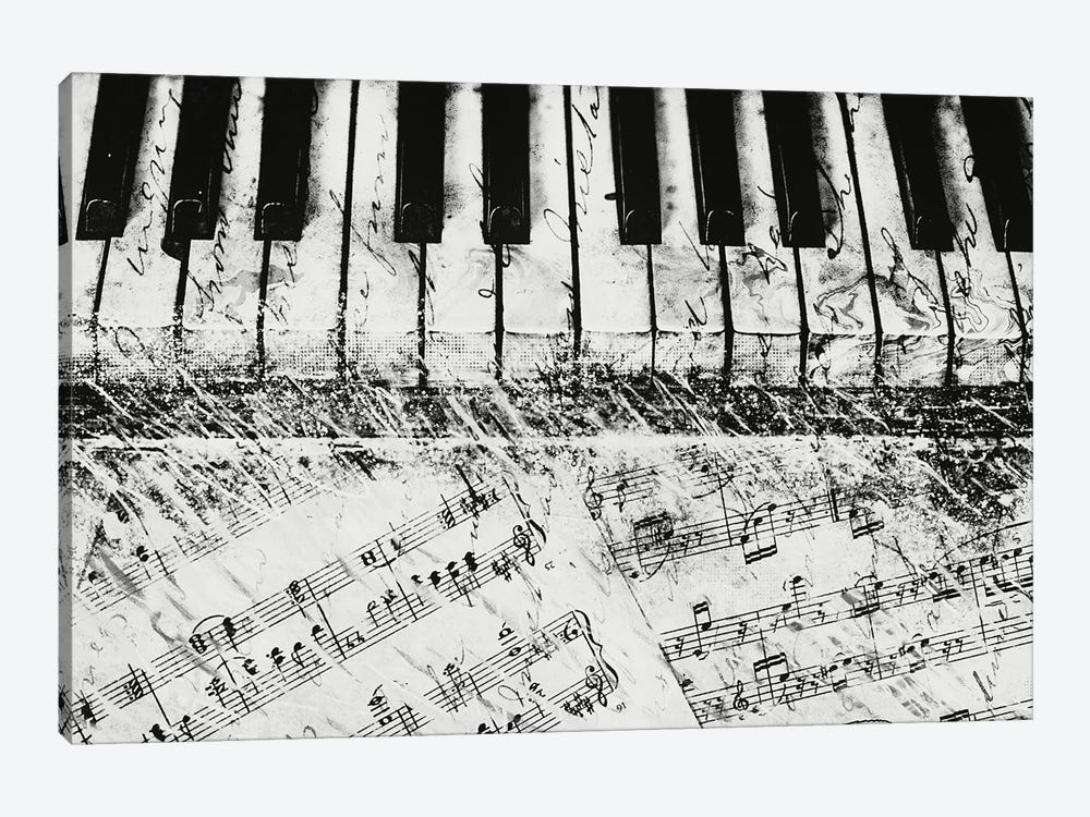 Black & White Piano Keys by Dan Meneely 1-piece Canvas Print