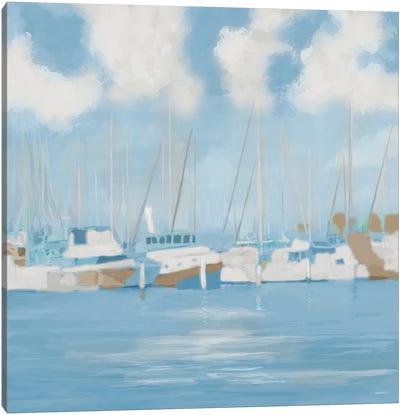 Golf Harbor Boats II Canvas Art Print - Harbor & Port Art