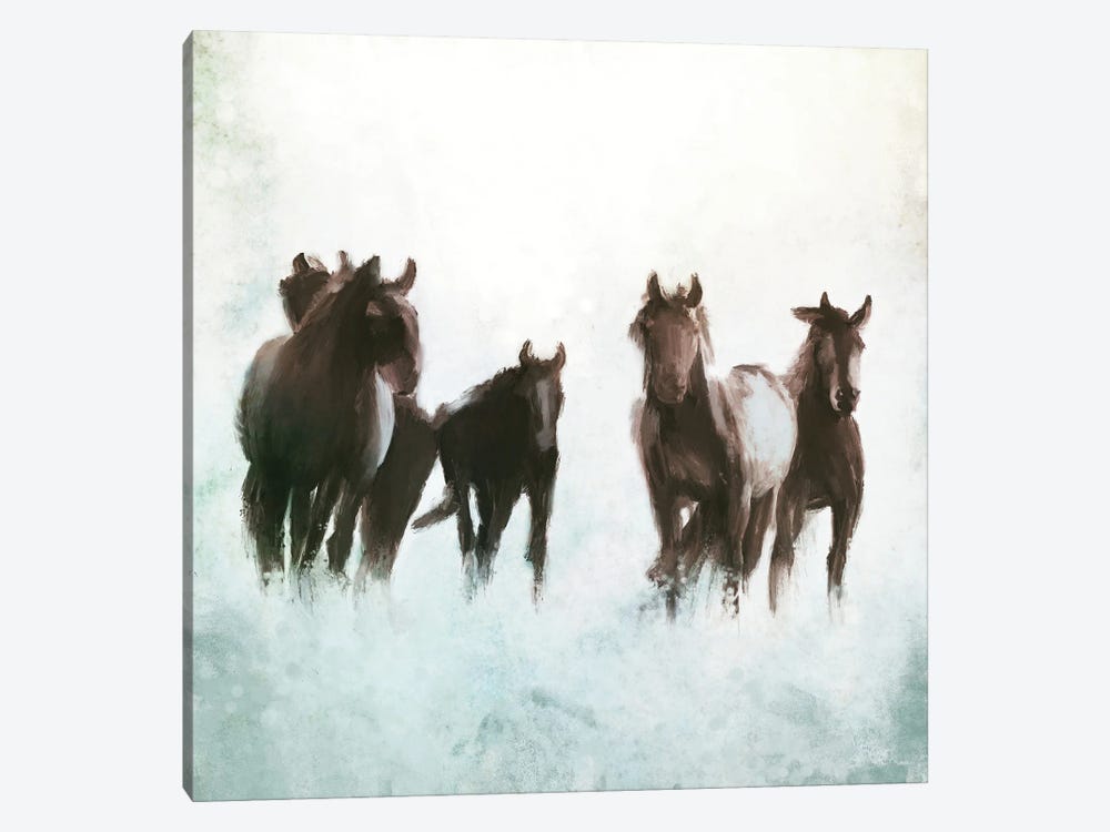 Horses Running through the Surf by Dan Meneely 1-piece Art Print