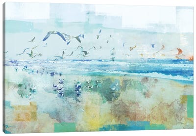 Beach Day Birds Canvas Art Print