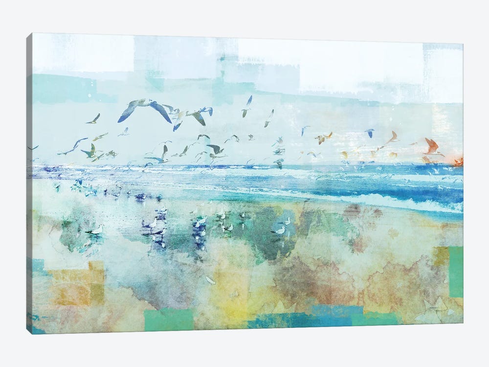 Beach Day Birds by Dan Meneely 1-piece Canvas Artwork