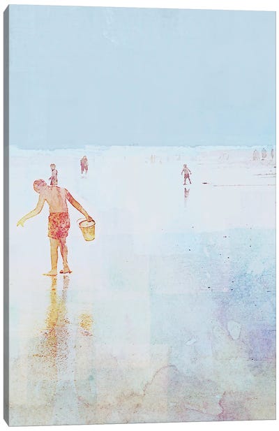 Beach Day Shelling Canvas Art Print