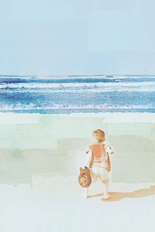 Beach Day Throwing by Dan Meneely canvas print