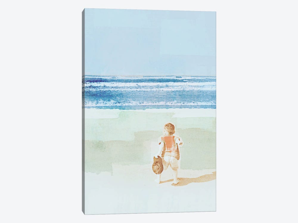 Beach Day Throwing by Dan Meneely 1-piece Canvas Art