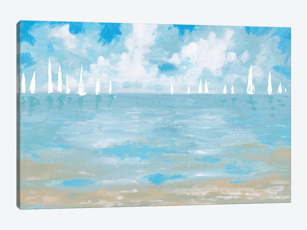Boats On The Horizon by Dan Meneely 1-piece Canvas Art Print