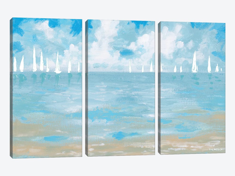 Boats On The Horizon by Dan Meneely 3-piece Canvas Art Print