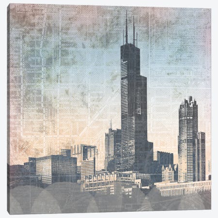 Chicago Skyline I Canvas Print #DAM90} by Dan Meneely Canvas Art