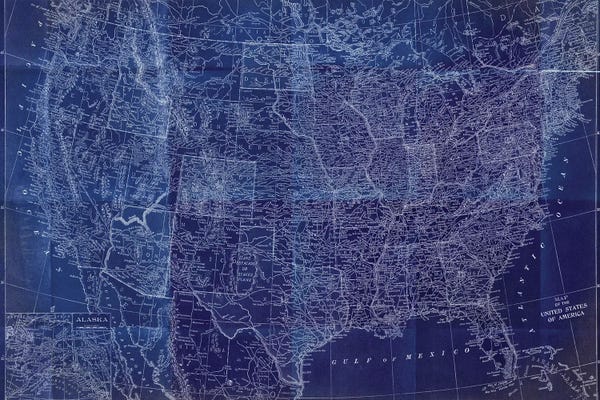 Dan Meneely: Cobalt US Map by Dan Meneely