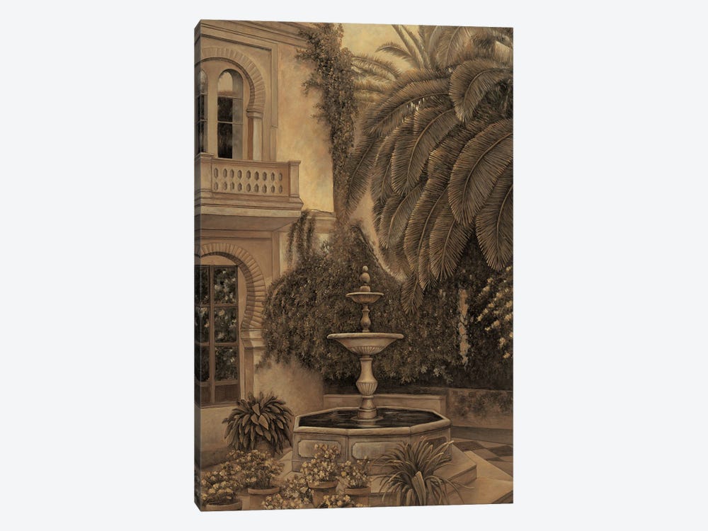 The Loggia and Fountain 1-piece Canvas Print