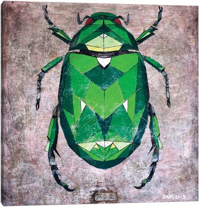 Scarab Canvas Art Print - Beetle Art