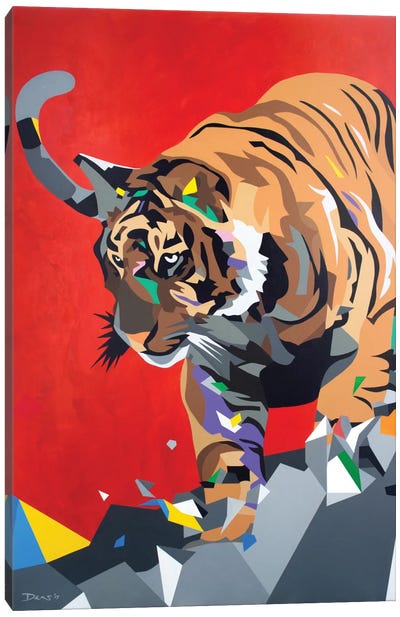 Geo Tiger Canvas Art Print - Tiger Art
