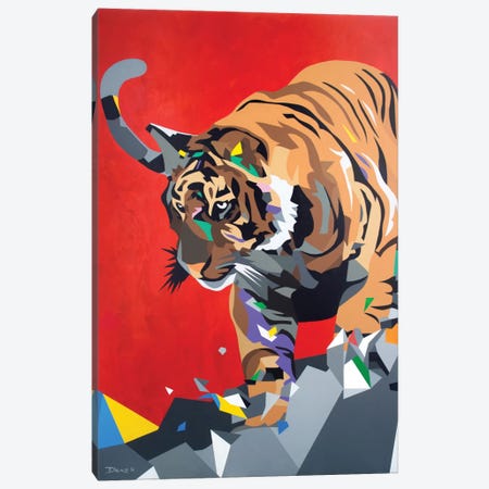 Geo Tiger Canvas Print #DAS5} by DAAS Canvas Wall Art