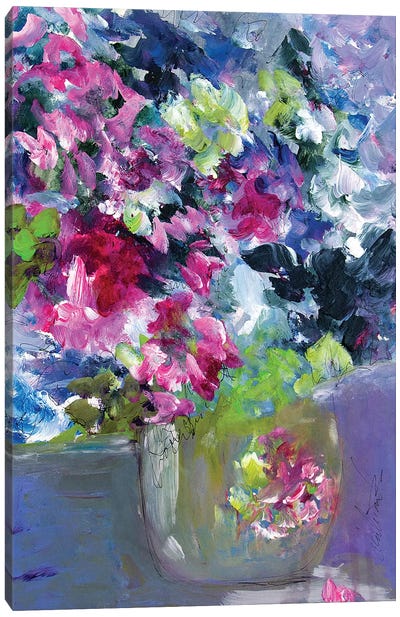 What A Tiny Floral Vase Canvas Art Print - Darlene Watson