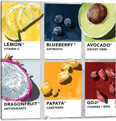 Fruit VI Canvas Art Print - Pop Art for Kitchen