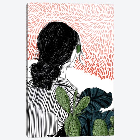 Garden Red Canvas Print #DAY25} by Amber Day Canvas Artwork