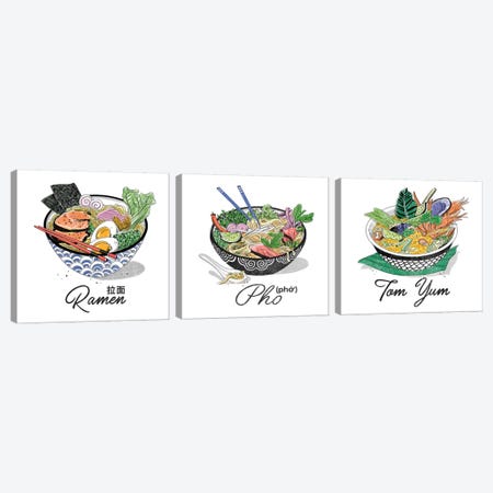 Pho Triptych Canvas Print Set #DAY3HSET001} by Amber Day Art Print