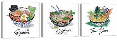 Pho Triptych Canvas Art Print - International Cuisine Art