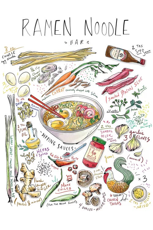 Ramen Noodle Bar by Amber Day wall art