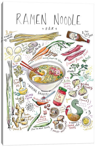 Ramen Noodle Bar Canvas Art Print - Asian Cuisine Art