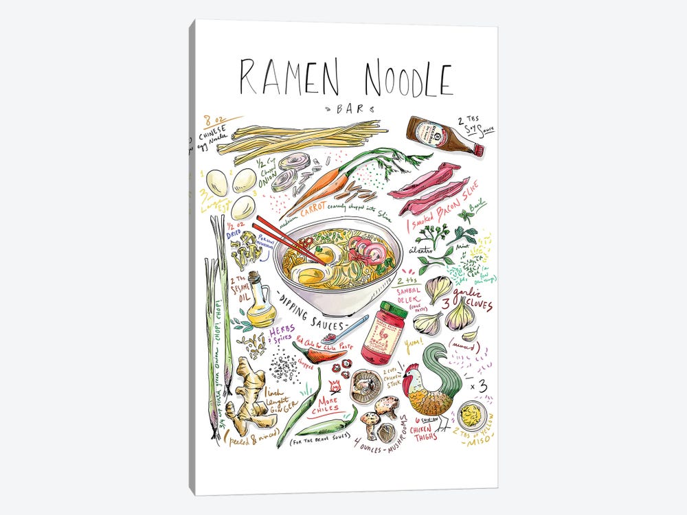 Ramen Noodle Bar by Amber Day 1-piece Canvas Wall Art
