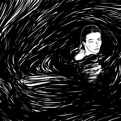 Sinking by Amber Day framed canvas print