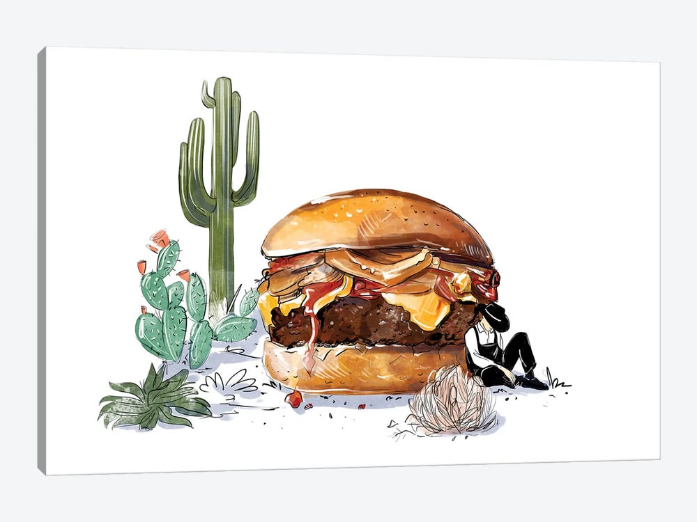 Southwest Burger by Amber Day 1-piece Canvas Art Print