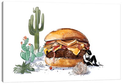 Southwest Burger Canvas Art Print - Meat Art