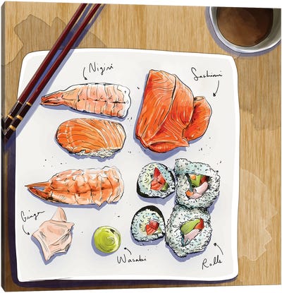 Sushi Canvas Art Print - Japanese Culture