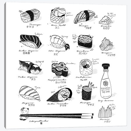 Sushi Guide Canvas Print #DAY48} by Amber Day Canvas Print