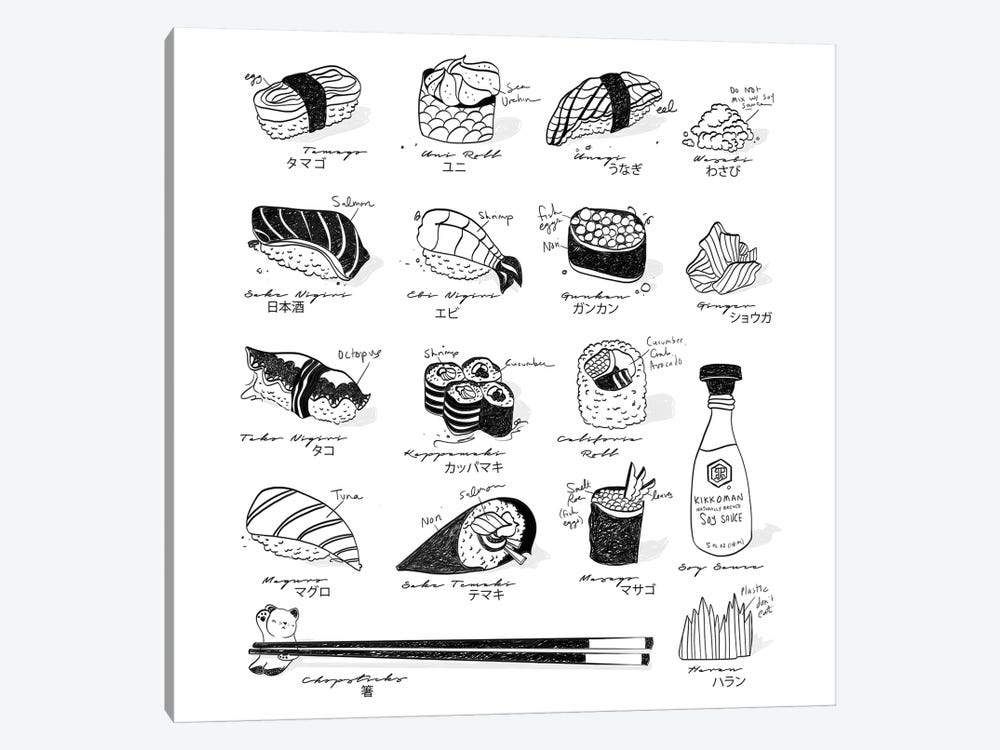 Sushi Guide by Amber Day 1-piece Canvas Artwork