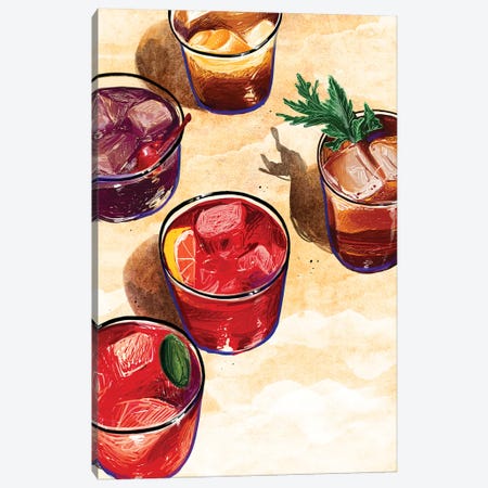 Cocktails Canvas Print #DAY58} by Amber Day Canvas Wall Art