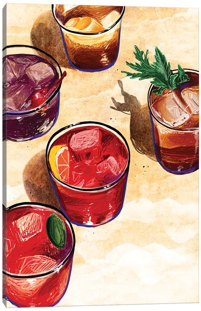 Cocktails Canvas Art Print - Amber Day