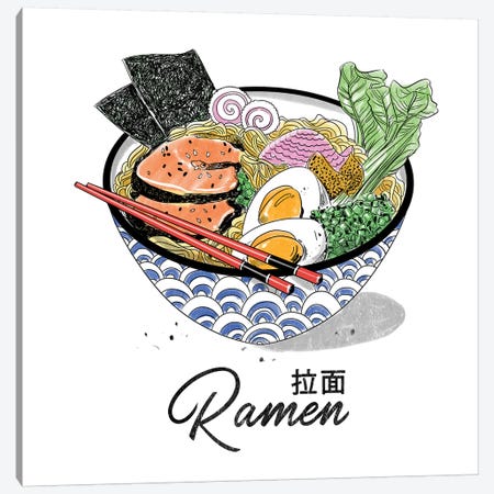 Bowl Of Ramen Canvas Print #DAY5} by Amber Day Canvas Artwork