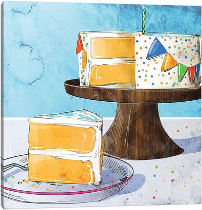 Happy Birthday Canvas Art Print - Food & Drink Still Life