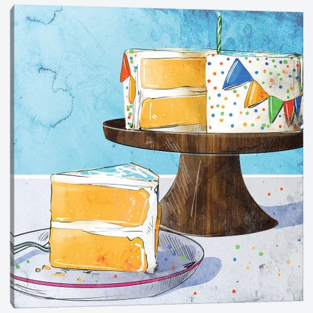 Happy Birthday Canvas Print #DAY65} by Amber Day Canvas Artwork