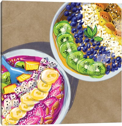 Smoothie Bowls Canvas Art Print - Food & Drink Still Life