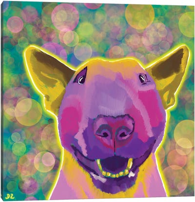 Sunny Bull Terrier Canvas Art Print - Eclectic & Electric