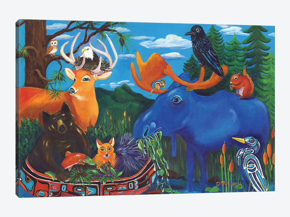 Northwest Menagerie by Debbie McCulley 1-piece Canvas Art