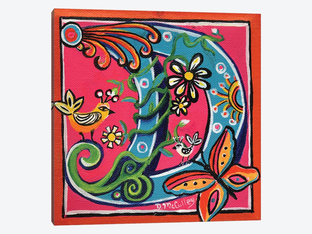 Whimsical D by Debbie McCulley 1-piece Canvas Art