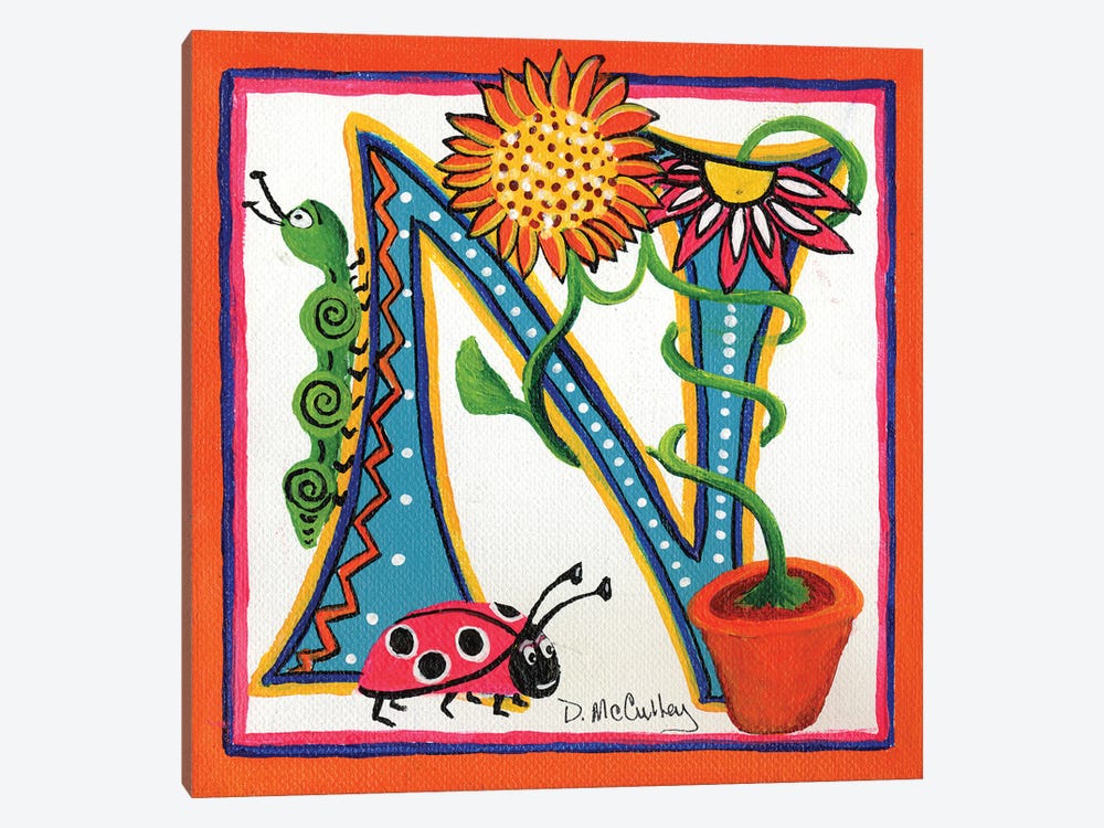 Whimsical N by Debbie McCulley 1-piece Art Print