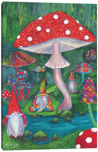 Magic Mushroom Moment Canvas Art Print - Gnome Art