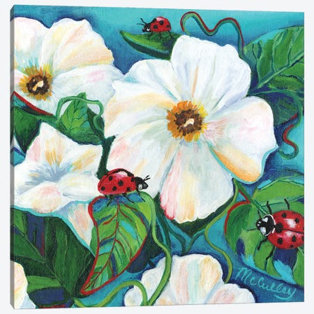 Three Times A Ladybug Canvas Print #DBB46} by Debbie McCulley Art Print