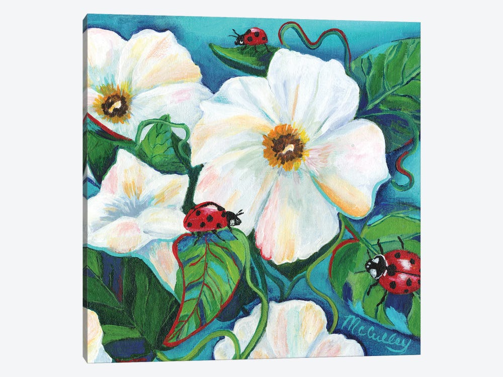 Three Times A Ladybug by Debbie McCulley 1-piece Canvas Art