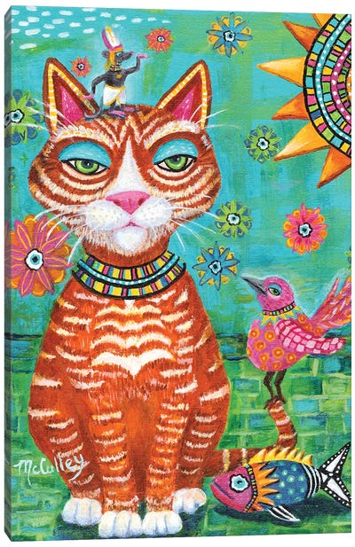 Leopatra Canvas Art Print - Orange Cat Art